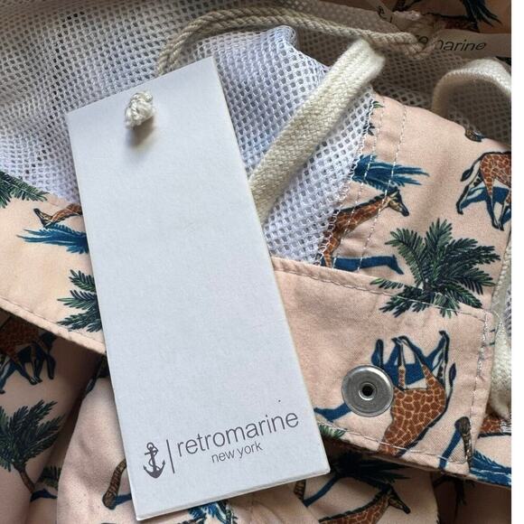 Retromarine Banana Republic NWT Swim Shorts Giraffe Print Mesh Lining Size XL - Picture 11 of 13